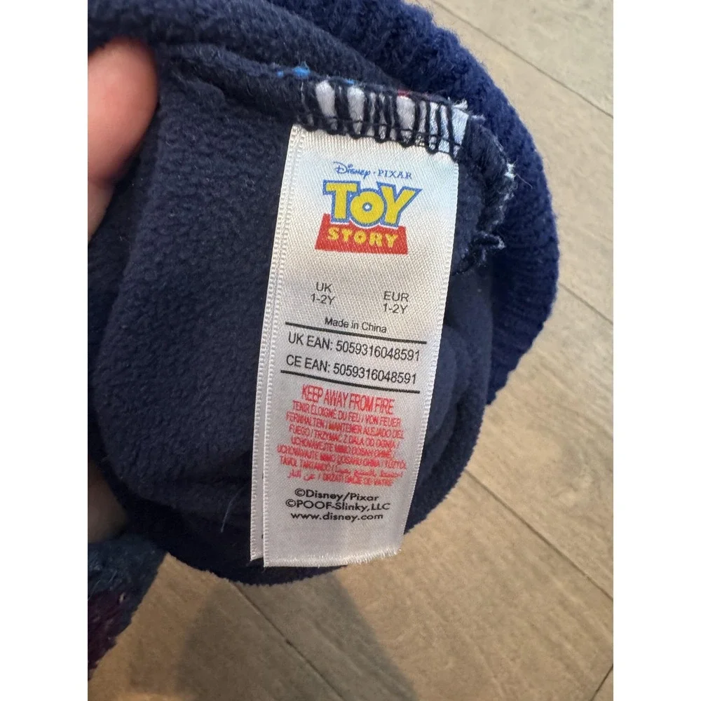 Disney‎ Toy Story Hat Beanie Toddler 18-24M Blue Pom Knit Buzz Woody Boys Winter